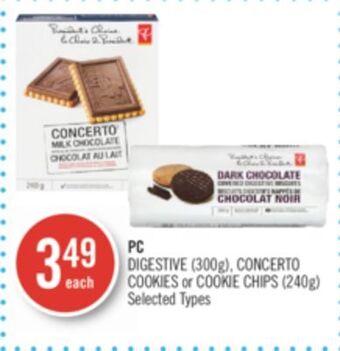 Shoppers Drug Mart Pc digestive (300g), concerto cookies or cookie chips (240g) offer