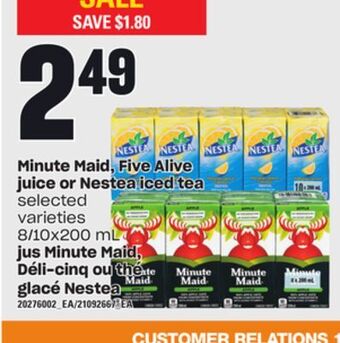 Independent City Market Jus minute maid, déli-cinq ou thé glacé nestea, 8/10x200 ml offer