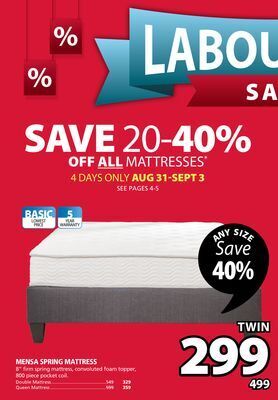 JYSK Mensa spring mattress offer