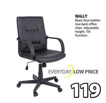 JYSK Wally black faux leather low-back office chair offer