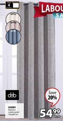 JYSK Dab darby blackout curtain panel offer