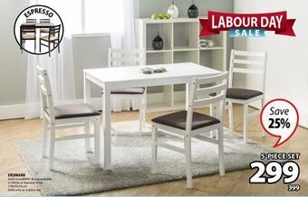 JYSK Solid wood/mdf dining available in white or espresso finish ersmark offer