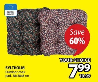 JYSK Syltholm outdoor chair pad offer
