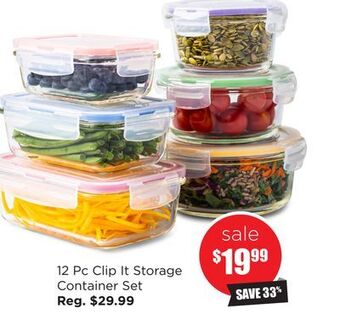 Kitchen Stuff Plus 12 pc clip it storage container set offer