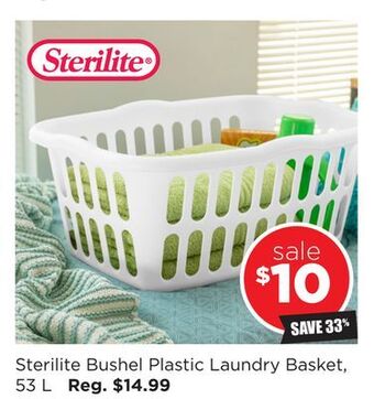 Kitchen Stuff Plus Sterilite bushel plastic laundry basket, 53 l offer