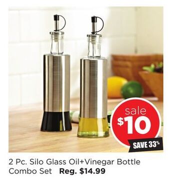 Kitchen Stuff Plus 2 pc. silo glass oil + vinegar bottle combo set offer