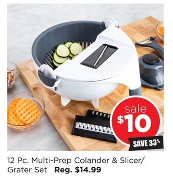 Kitchen Stuff Plus 12 pc. multi-prep colander & slicer/grater set offer