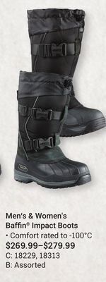 Bass Pro Men's & women's baffin impact boots offer
