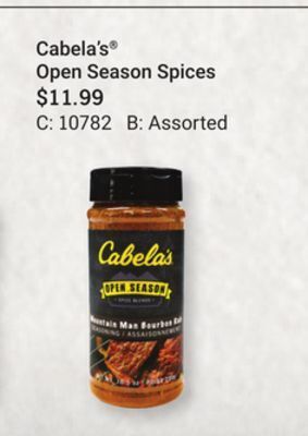Bass Pro Cabela's open season spices offer