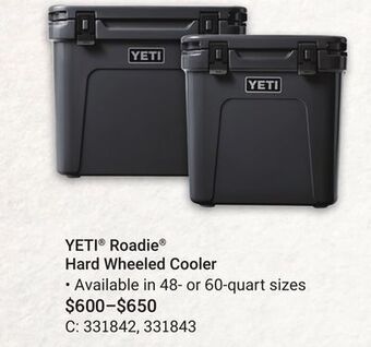 Bass Pro Yeti roadie hard wheeled cooler offer