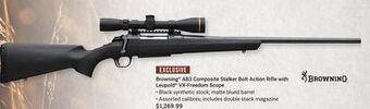 Bass Pro Browning ab3 composite stalker bolt-action rifle with leupold vx-freedom scope offer