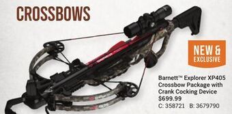 Bass Pro Barnett explorer xp405 crossbow package with crank cocking device offer