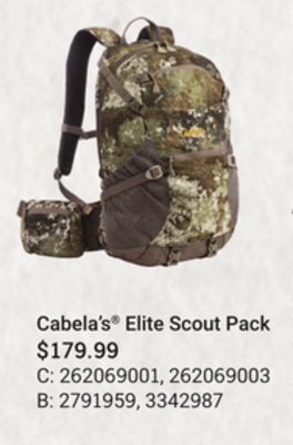 Bass Pro Cabela's elite scout pack offer
