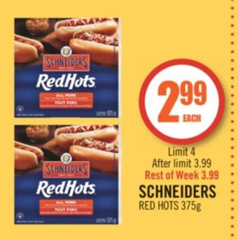 Shoppers Drug Mart Schneiders red hots offer