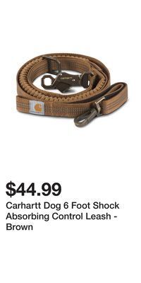 Carhartt dog 6 foot shock absorbing control leash - brown