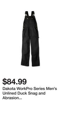 Mark's Dakota workpro series men's unlined duck snag and abrasion resistant bib overall offer