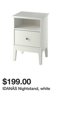 IKEA Idanäs nightstand, white offer