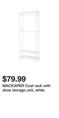 IKEA Mackapär coat rack with shoe storage unit, white offer