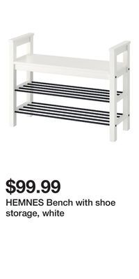 IKEA Hemnes bench with shoe storage, white offer