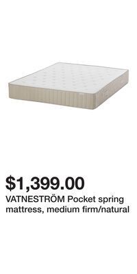 IKEA Vatneström pocket spring mattress, medium firm/natural offer