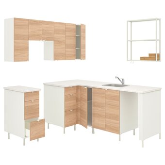 IKEA Enhet corner kitchen, white/oak effect offer