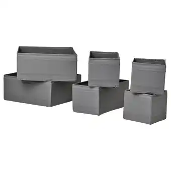IKEA Skubb box, set of 6, dark gray offer