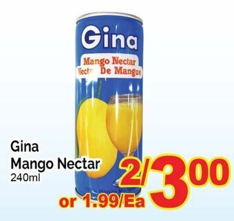 T&T Supermarket Gina mango nectar, 240ml offer