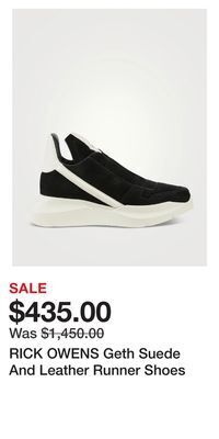 Holt Renfrew Rick owens geth suede and leather runner shoes offer