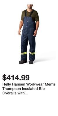 Mark's Helly hansen workwear men's thompson insulated bib overalls with reflective tape - navy offer