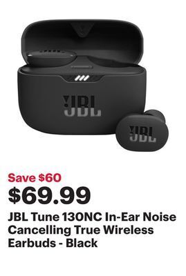 Best Buy Jbl tune 130nc in-ear noise cancelling true wireless earbuds - black offer