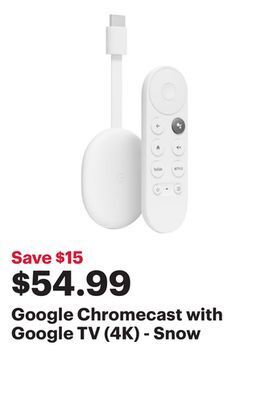 Best Buy Google chromecast with google tv (4k) - snow offer