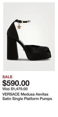 Holt Renfrew Versace medusa aevitas satin single platform pumps offer