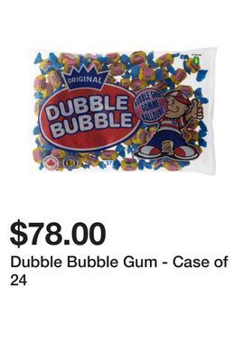 Dollarama Dubble bubble gum - case of 24 offer