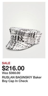 Holt Renfrew Ruslan baginskiy baker boy cap in check offer