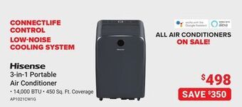 Visions Electronics Hisense 3-in-1 portable air conditioner offer
