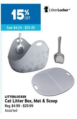 Ren’s Pets Depot Litterlocker cat litter box, mat & scoop offer