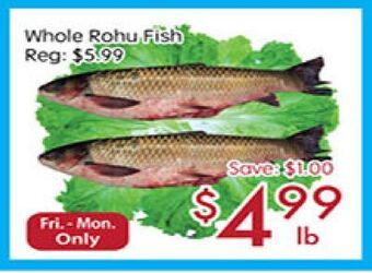 Sunny Food Mart Whole rohu fish offer