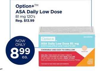 The Medicine Shoppe Pharmacy Option+ asa daily low dose offer