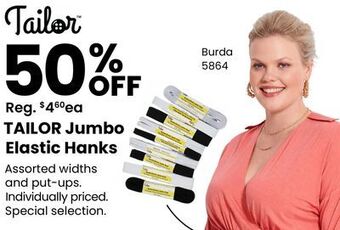 Fabricland Tailor jumbo elastic hanks offer