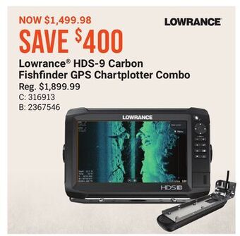 Lowrance hds-9 carbon fishfinder gps chartplotter combo