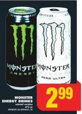 No Frills MONSTER ENERGY DRINKS 473 ml offer