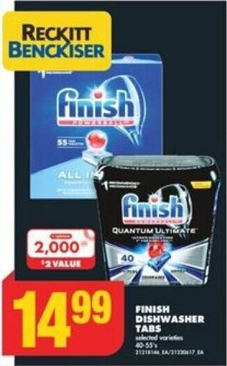 No Frills FINISH DISHWASHER TABS offer