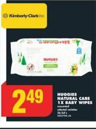 No Frills HUGGIES NATURAL CARE 1X BABY WIPES offer