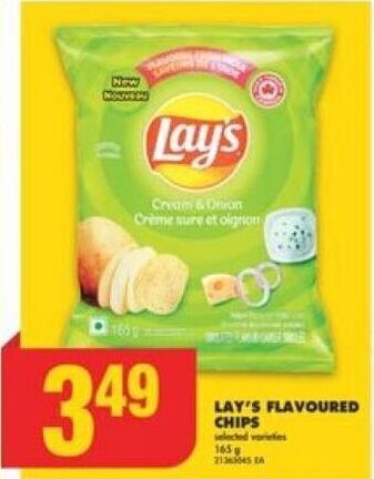 No Frills LAY'S FLAVOURED CHIPS 165 g offer