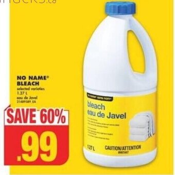 No Frills NO NAME BLEACH 1,27 L offer