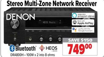 2001 Audio Video Denon stereo multi-zone network receiver offer