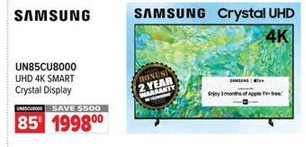 2001 Audio Video Samsung uhd 4k smart crystal display offer
