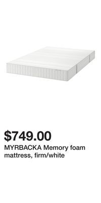 IKEA Myrbacka memory foam mattress, firm/white offer