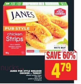 No Frills JANES PUB STYLE BREADED CHICKEN TURKEY offer