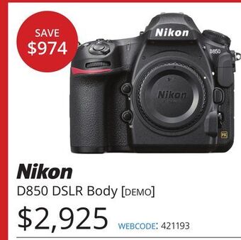 Vistek Nikon d850 dslr body [demo] offer